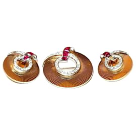 Autre Marque Marcel Boucher Set Spilla e Orecchini Tono Oro D'oro