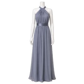 Vera Wang Halterneck Maxikleid aus Chiffon Grau