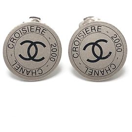 Chanel 00C Coco Mark Vintage Clip-On Ohrringe Silber