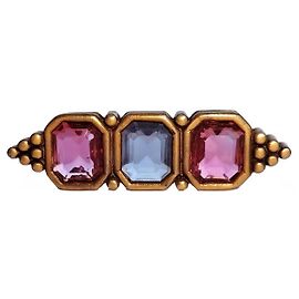 Spilla Yves Saint Laurent YSL Triple Stone D'oro