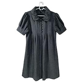 Marc Jacobs Grey Wool Short Sleeve Dress Grey