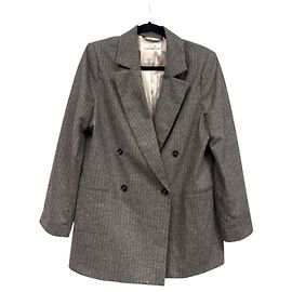 Autre Marque Nue Notes Blazer cruzado de raya diplomática gris Gris