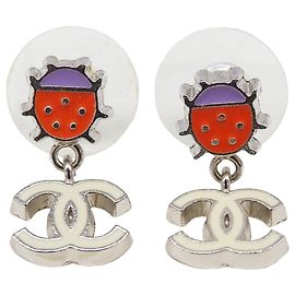Orecchini Chanel Multi-Color Metal Stud Argento Multicolore