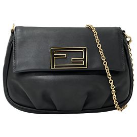 Fendi Black Leather Handbag Black