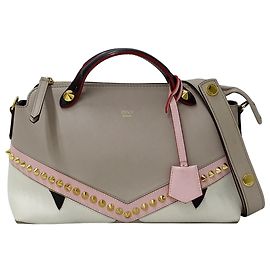 Bolsa Fendi em couro bege e cinza Bege Cinza