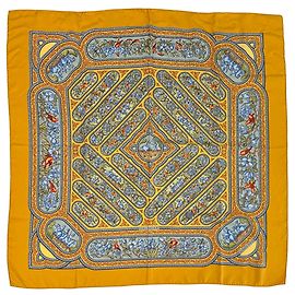Hermès Hermes Seidenschal mehrfarbig Mehrfarben Gelb