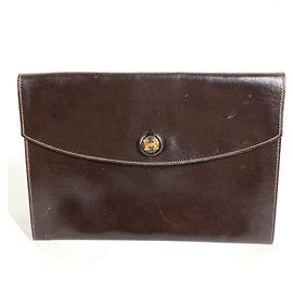Hermès Bolsa Clutch Hermes Vintage Pochette Rio Marrom