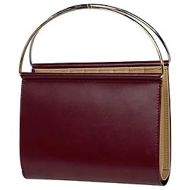 Cartier Trinity Wallet Leather Handbag Dark red