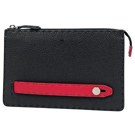 Fendi Selleria Black Leather Clutch Bag Black