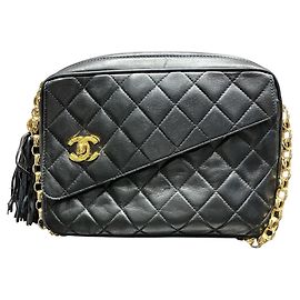 Chanel Matelassé Lambskin Shoulder Bag Black