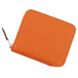 Hermès Hermes Azap Compact Silk Wallet in Orange Epsom Leather Orange