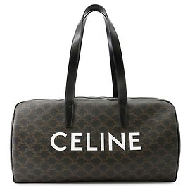 Borsa Boston Céline Marrone Pelle e PVC Marrone