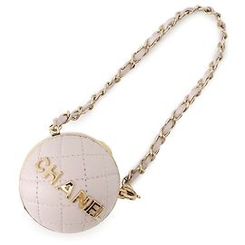 Borsa accessorio Chanel Charm in agnello mini D'oro Porpora