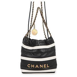 Borsa Chanel CHANEL22 Mini Coco Mark Nero Bianco