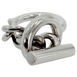 Hermès Hermes Croisette Design Silver Band Ring Other
