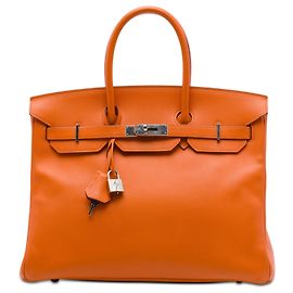 Hermès Orange Epsom Birkin Retourne 35 Laranja