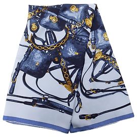 Lenço de seda Hermès Blue Brides Rebelles 90 Azul Azul claro