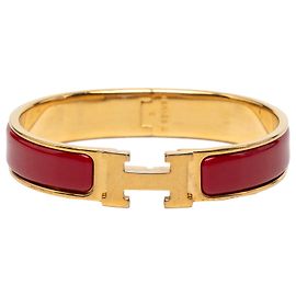 Pulsera Hermès Red Narrow Enamel Clic H PM Roja