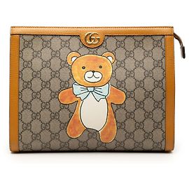 Clutch Gucci Beige Kai GG Supreme Teddy Bear Beige