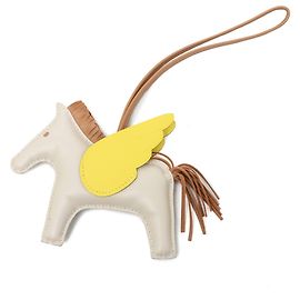 Hermès White Milo Lambskin and Swift Grigri Rodeo Pegase Bag Charm MM White Eggshell