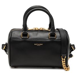 Saint Laurent Black Toy Leather Classic Duffle Satchel Black