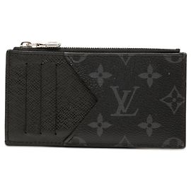 Louis Vuitton Münz- und Kartenetui Monogram Eclipse Taigarama Schwarz Schwarz
