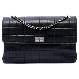 Chanel Black Chocolate Bar Lambskin Reissue 2.55 Single Flap Noir