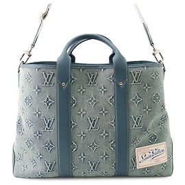 Tote Weekend Louis Vuitton Monogram Washed Denim NM Bleu Monogramme
