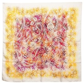 Hermès Carré 90 Hermes Indian Dust Multicolore Beige