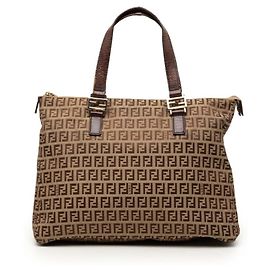 Fendi Zucchino Tote Bag Brown