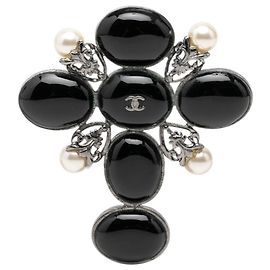 Spilla Chanel Coco Mark Nero Argento