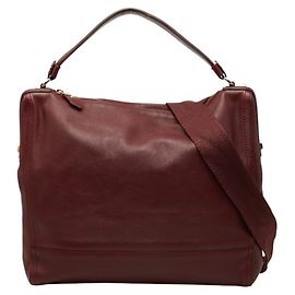 Salvatore Ferragamo Bordeaux Leather Handbag Dark red