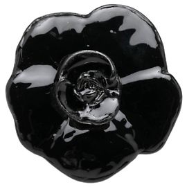 Anello Camellia Chanel Nero e Argento Metallo Nero Argento