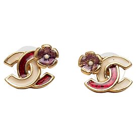 Orecchini a lobo Chanel Coco Mark Camellia Multicolore D'oro