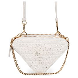 Pochette mini Triangle Saffiano Prada Blanc