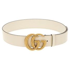 Gucci Breiter Ledergürtel Weiß