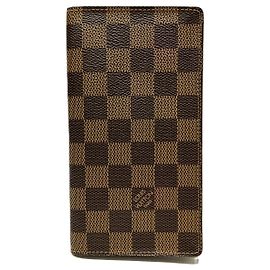 Louis Vuitton Porte Cartes Credit Damier Long Wallet Marrone