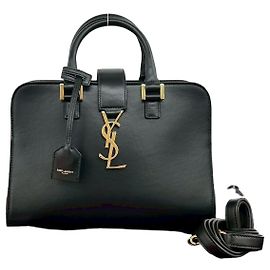 Bolsa 2way Baby Cabas de couro Yves Saint Laurent Preto