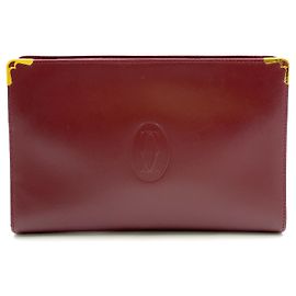 Clutch Cartier Pre-Owned in pelle di vitello bordeaux Rosso
