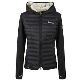 Moncler Cardigan de algodão acolchoado com zíper Preto