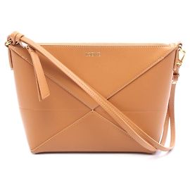Pochette pliante Puzzle en cuir Loewe Marron