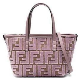 Fendi Mini bolsa de jacquard de veludo Rosa
