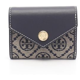 Tory Burch T Monogram Leder Trifold Wallet Blau