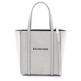 Balenciaga EVERYDAY XXS Leather 2way Tote Bag Silvery Metallic
