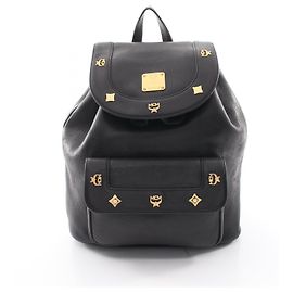 MCM Rucksack aus schwarzem Leder Schwarz