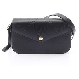 Borsa a tracolla Gucci GG Super Mini in pelle Nero