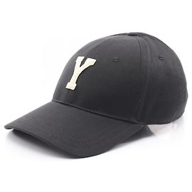 Yves Saint Laurent Gorra Saint Laurent Paris Y Varsity de algodón Negro
