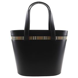 Burberry Lederhandtasche Schwarz