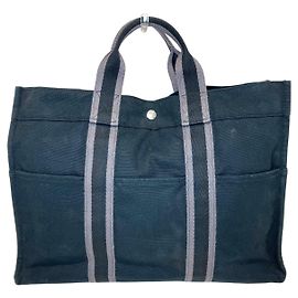 Hermès Hermes Fourre Tout MM Canvas Tote Bag Black