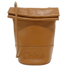 Bolsa de ombro em couro de vitelo Chloé Sense Marrom